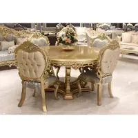 AEA Luxus Esstisch Rund Design Tisch klassische Esszimmer Tische Möbel Gold