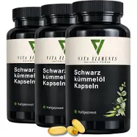 IK-Handelsgruppe Vita Elements Huile de Nigelle Lot de 3 400 Gélules Nigella Sativa Pression à Froid Complément Alimentaire