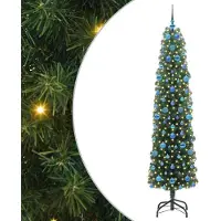 vidaXL Arbre de Noël artificiel avec 300 LED avec support Vert 210 cm