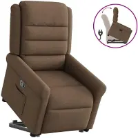 vidaXL Fauteuil relax avec releveur Marron Tissu