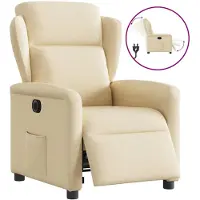 vidaXL Fauteuil relax électrique Crème Tissu