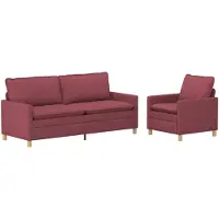 vidaXL Ensemble de canapés, 2 pièces, tissu bordeaux