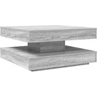 vidaXL Table basse pivotante à 360 degrés Gris Sonoma 70x70x34,5 cm