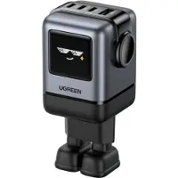UGREEN Chargeur mural Uno 100W, chargeur rapide GaN, 1x USB-A, 3x USB-C, noir gris