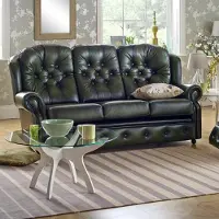 AEA Sofa Couch Sitz Garnitur 3 Sitzer Hohe Rückenlehne Chesterfield Leder Polster