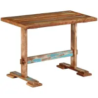 vidaXL Table de salle à manger 110x55x78 cm Vieux bois massif
