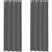 vidaXL Voile Rideaux avec oeillets 2 pcs. Gris foncé 140x260 cm