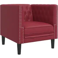 vidaXL Fauteuil Chesterfield vin rouge similicuir
