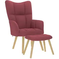 vidaXL Fauteuil relax avec pouf vin rouge Tissu