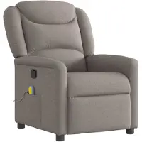 vidaXL Fauteuil de massage Taupe Tissu