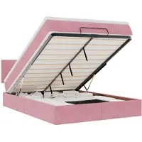 vidaXL Ottoman-lit avec matelas & LED rose 140x190 cm velours