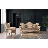 AEA Chesterfield Canapé Meubles rembourrés Baroque Rococo Table 3pcs