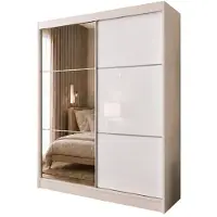Margaret Hadas24 Armoire Vena de 120 cm avec miroir, comprenant 2 portes coulissantes. (Couleur : cachemire, Lacobel blanc)