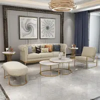 AEA Chesterfield 5tlg. Wohnzimmer Sofa Möbel Sofas Couchen Hocker Couchtisch Tisch