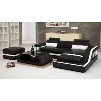 AEA Ecksofa Couch Polster Eckgarnitur 3tlg. Sofa Hocker Couchtisch Wohnzimmer Möbel
