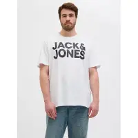 Jack&Jones PLUS Plus T-Shirt 'JJECORP' noir / blanc