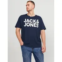 Jack & Jones Plus T-Shirt 'JJECorp' bleu marine / blanc