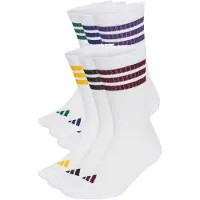Adidas 3 Stripes Essentials Cushioned Crew Socks 6 Pairs Blanc EU 40-42