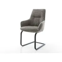 DELIFE Cantilever Zelia-Flex avec accoudoirs bouclé doux boue pied cantilever plat grafiete ressorts ensachés