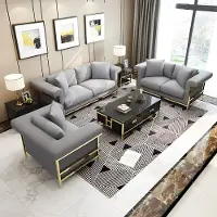 AEA Design Dreisitzer Couch Polster Sofa Moderne 3er Sitz Sofas Zimmer Möbel Grau
