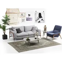 AEA Ensemble de canapés 3 places Fauteuil 3 places Tissu Canapés Design Moderne Gris