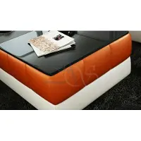 AEA Designer Table basse rembourrée Cuir Verre Tables modernes Tables en verre #SB26