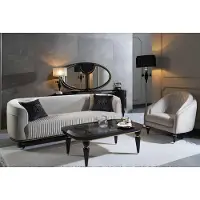 Xl Moebel Gmbh Ensemble Canapé 3+1 places Table basse Textile Ensemble Design Moderne 3pcs Meubles Nouveau