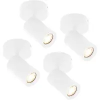 LEDVION Lot de 4 Spot LED Plafond Blanc 1 spot GU10 3W blanc chaud