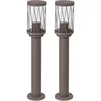 Rabalux 2 x Lampadaire de jardin Budapest, indice de protection IP44, couleur : marron, culot E27, puissance maximale : 40 W
