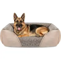 Merkloos Lit pour chien XXL, idéal pour les grandes races. Lit pour chien lavable, conçu pour réduire l'anxiété. Matelas doux et respirant en peluche, avec base antidérapante
