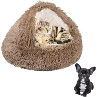 Merkloos Lit pour chien, diamètre 50 cm. Panier douillet pour animaux de compagnie, panier pour chat, lit pour chien, lit pour chien lavable, panier pour chat, coussin doux pour chien, tapis pour chien