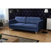 AEA Canapé-lit de luxe Canapé design 3 places Meubles rembourrés Textile Canapé d'angle bleu