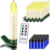 Monzana 30x Bougies de Noël LED blanc chaud pour sapin piles incl