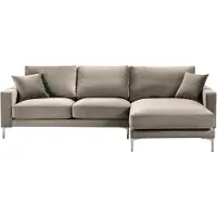AEA Beige Ecksofa Stoff Wohnzimmer Design Couchen Polster Sofa Sofas Eckgarnitur