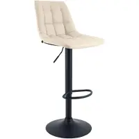 BellaFurn Tabouret de bar Mapun - Tabouret de bar réglable | Couleur : Crème | Dimensions : 44 x 50 x 108 cm