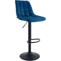 BellaFurn Tabouret de bar Mapun - Tabouret de bar pivotant et réglable en hauteur | Couleur : Bleu | Dimensions : 44 x 50 x 108 cm