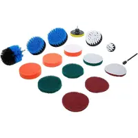 Bgs Jeu de disques de ponçage/polissage et d'embouts de brosse pour perceuses 16 pièces - 74367