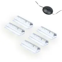 Kalb Material für Möbel kalb | Kit de clips d'éclairage LED pour bords de verre 3000K/5000K, transparent, Plug & Play, lot de 5, blanc froid