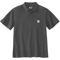 Carhartt Midweight S/S Pocket Polo T-Shirt, Couleur:anthracite, Taille:L