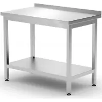 Hendi Table de travail murale avec rebord de tablette Budget Line STEEL 800 x 600 x 850 mm - 817261