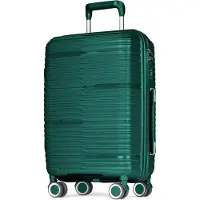 Merkloos Valise en polypropylène, nécessaire de toilette, bagage à main, valises et cabines de taille moyenne et grande – valises de voyage avec serrure TSA et roulettes silencieuses