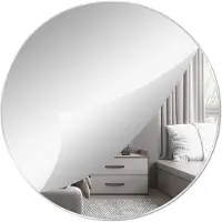 Merkloos Miroir rond en acrylique, 20 cm, avec des plaques de miroir amovibles, miroir mural auto-adhésif pour un montage facile, miroir décoratif pour la maison, la chambre à coucher, le salon