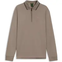 BOSS Polo en coton interlock avec col à rayures