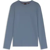 BOSS T-shirt en coton stretch à manches longues et logo imprimé