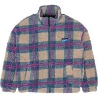 KAVU - Polaire zippée épaisse - Loven Sherpa Fleece Jacket W Party Plaid pour Femme - Taille L - Bleu