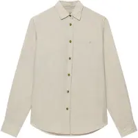 Superdry pour femme. W4010587A Premium Slim Shirt beige (XXS), Casuel, Lin, Manche longue