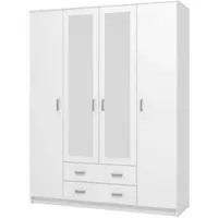 Dmora Miazzina - Grande armoire, 160x205h cm blanc, 9 étagères