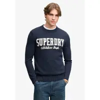 Superdry pour homme. M6110788A Pull appliqué marine (S), Casuel, Coton
