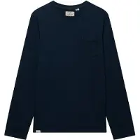 Superdry pour homme. M6010964A T-shirt manches longues Cotton Linen Pocket bleu marine (XL), Casuel, Coton, Manche longue