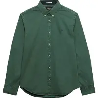 Superdry pour homme. M4011194A Chemise Garment Dyed verte (XL), Casuel, Coton, Manche longue